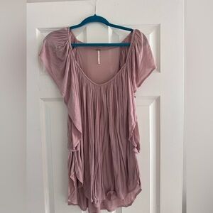 Free People Forever and Always Mauve Tunic Blouse